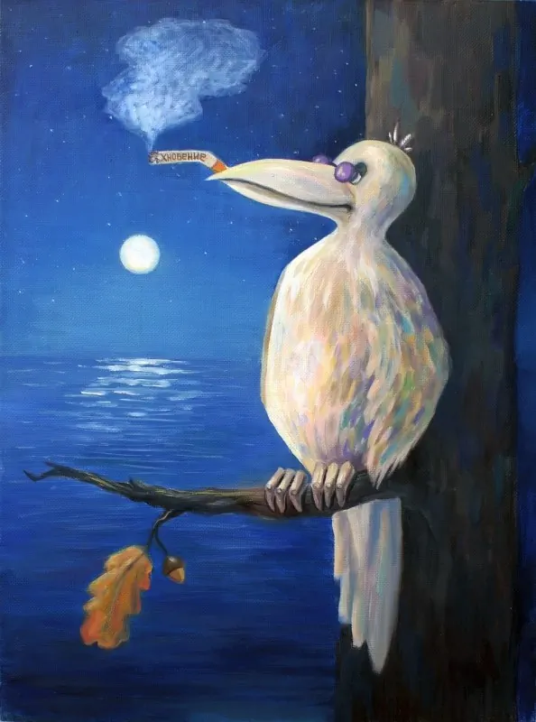 Белая ворона. Холст, масло, 45x60